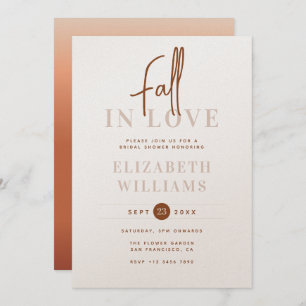 Invitation Tomber dans l'amour Simple moderne Fête des mariée