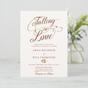 Invitation Tomber dans l'amour Swash Romantic Calligraphy Mar