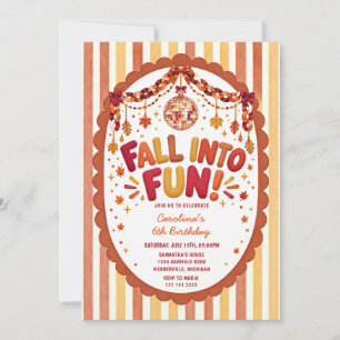 Invitation Tomber dans l'Amusement Fête d'Anniversaire d'Auto