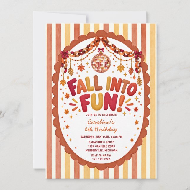 Invitation Tomber dans l'Amusement Fête d'Anniversaire d'Auto (Devant)