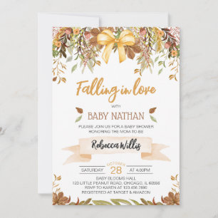 Invitation Tomber dans le Baby shower de l'amour