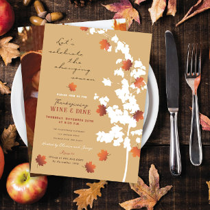 Invitation Tomber L'Automne Feuilles Thanksgiving Diner