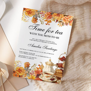Invitation Tomber Le Thé Floral Avec Maman Pour Être Baby sho