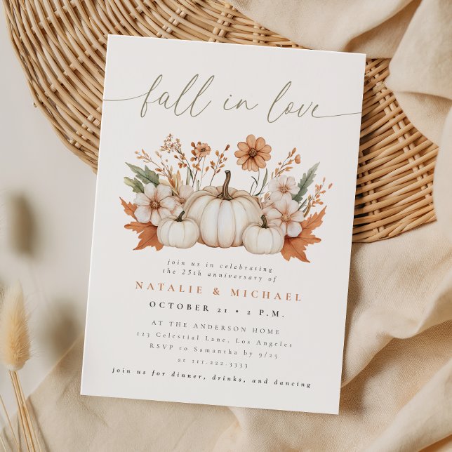 Invitation Tombez amoureux Boho Pumpkin Mariage Anniversaire  (Créateur téléchargé)