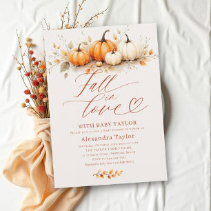 Invitation Tombez amoureux de la Baby Shower moderne aquarell