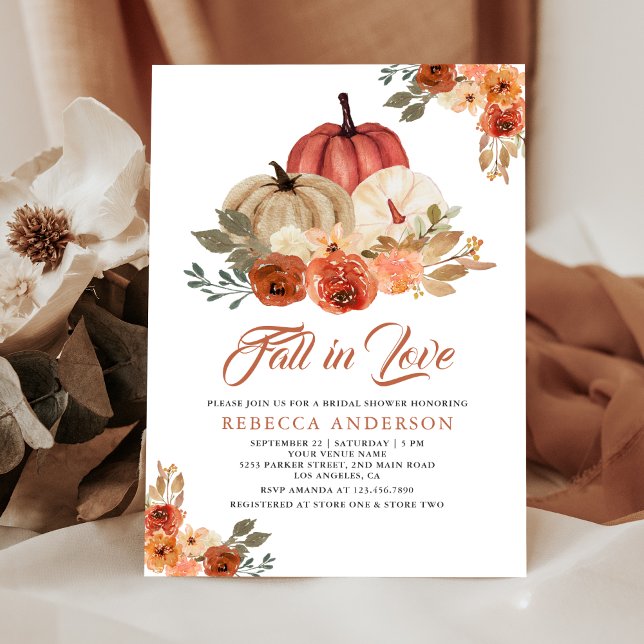 Invitation Tombez amoureux de la douche de mariée Citrouille  (Créateur téléchargé)