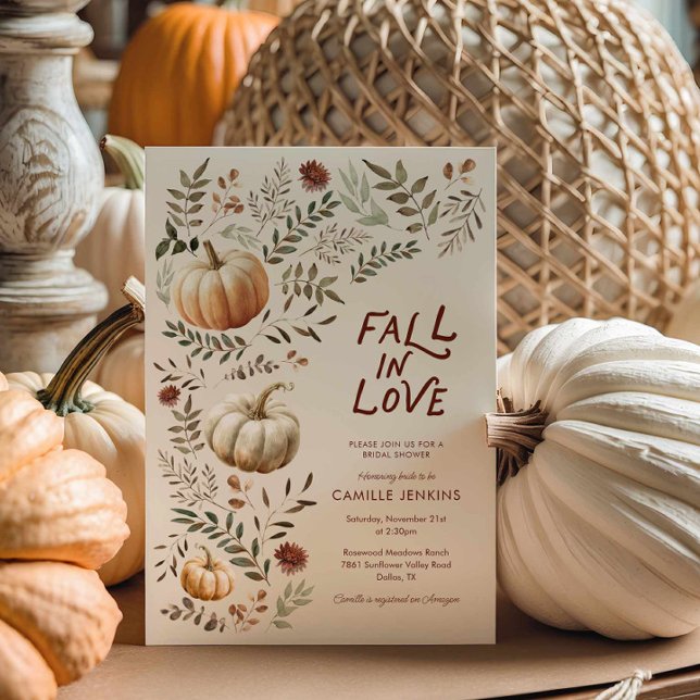 Invitation Tombez amoureux de la douche de mariée rustique d' (Rustic Fall in Love Bridal Shower Invitation)