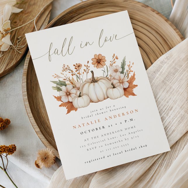 Invitation Tombez amoureux de la fête prénuptiale Boho Pumpki (Créateur téléchargé)