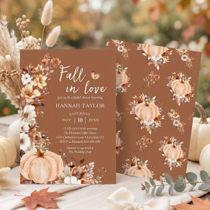 Invitation Tombez amoureux de la fête prénuptiale Boho Pumpki