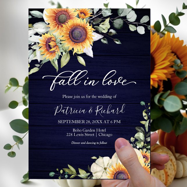 Invitation Tombez amoureux de la verdure Tournesols Mariage (Créateur téléchargé)