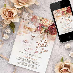 Invitation Tombez amoureux de l'automne Champagne Baby Shower