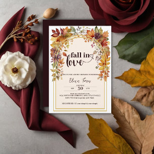 Invitation Tombez amoureux des feuilles de bébé automne Showe