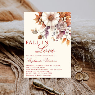 Invitation Tombez Amoureux Élégant Shower de Mariage Floral d