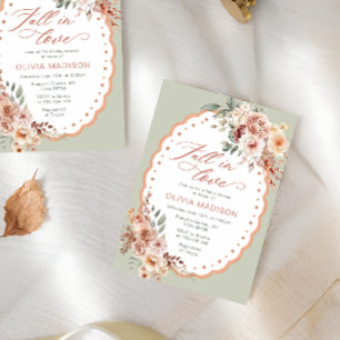 Invitation Tombez amoureux Élégante Fleur d'automne Baby Show