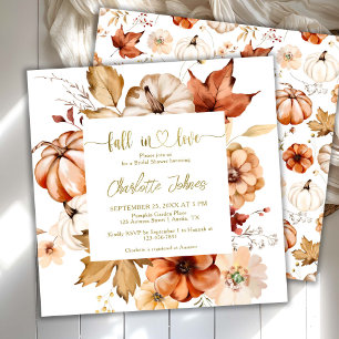 Invitation Tombez Amoureux Fête de Mariage Florale Or Terrac