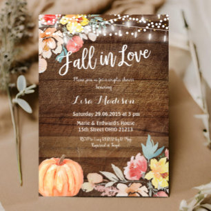 Invitation Tombez amoureux Fleur de citrouille automne Couple