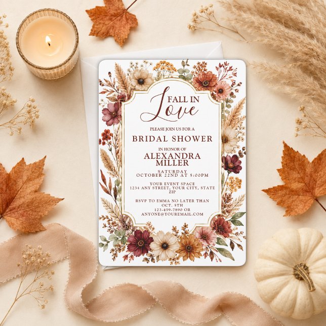 Invitation Tombez Amoureux Fleur Sauvage Floral Boho Enterrem (Créateur téléchargé)