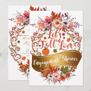 Invitation Tombez amoureux Floral Automne ENGAGEMENT SHOWER