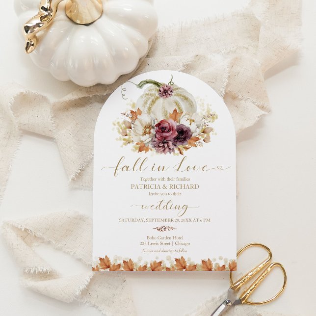 Invitation Tombez amoureux Mariage Citrouille (Créateur téléchargé)