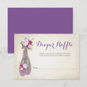 Invitation Tombola de couche-culotte de baby shower de fille