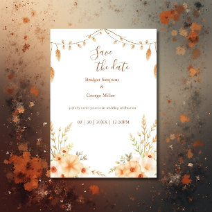 Invitation tonalité pêche Floral Bouquet mariage Enregistrer