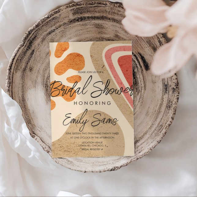 Invitation Tonalité Terre tendance Formes Fête des mariées Ab (Créateur téléchargé)