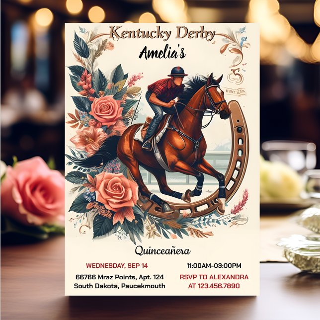 Invitation Tone Horse Cowboy Derby Party Western Quinceanera (Créateur téléchargé)