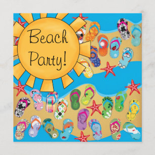 Invitation Tongs de soleil Fête sur la plage