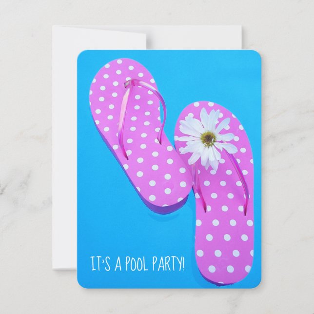Invitation tongs flottants dans la piscine (Devant)