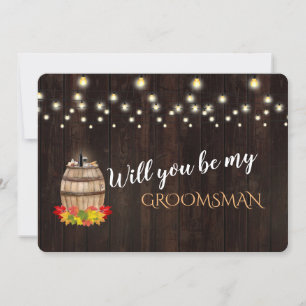 Invitation Tonneau de vin d'automne  Seras-tu mon garçon d'ho