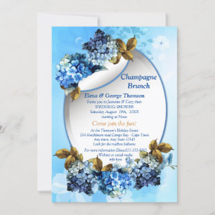 Invitation Tons d'aquarelle bleue Hydrangeas Couple Douche