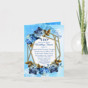 Invitation Tons d'aquarelle bleue Hydrangeas Couple Douche