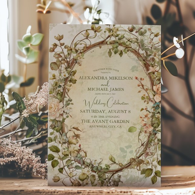 Invitation Tons de Terre moderne Boho Mariage Floral (Créateur téléchargé)