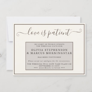 Invitation Tons de Terre Reportée Événement L'amour est patie