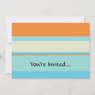 Invitation Tons horizontaux en bleu doux et orange