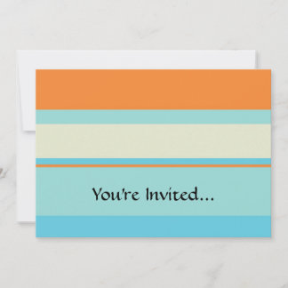 Invitation Tons horizontaux en bleu doux et orange