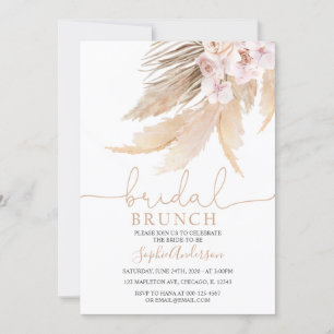 Invitation Tons Muet Pampas Bohème Grass Bridal Brunch