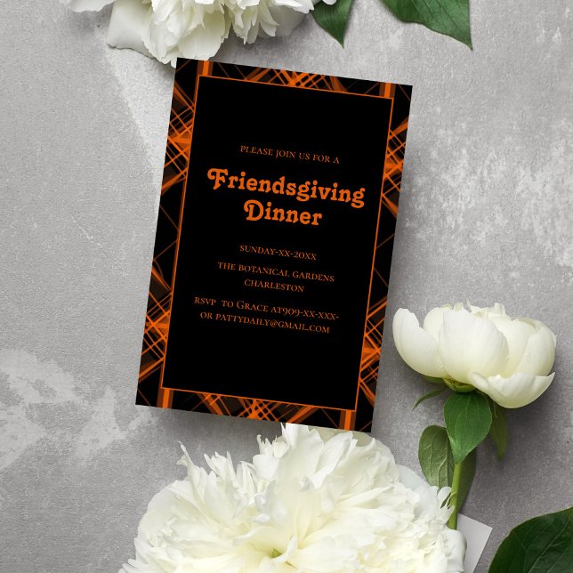 Invitation tons plaid teracotta Friendsgiving (Créateur téléchargé)