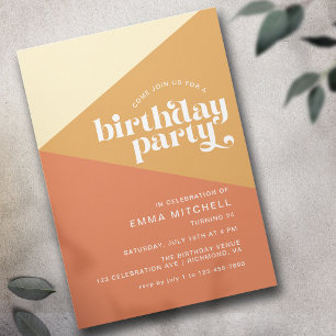 Invitation Tons Sand Earth Style moderne rétro Anniversaire