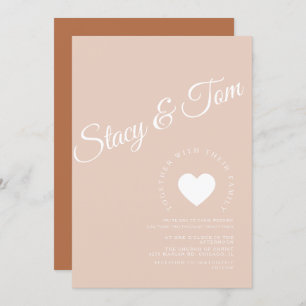 Invitation Tons Terre Coeur Minimaliste Terracotta