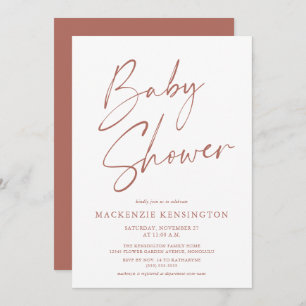 Invitation Tons Terre modernes Baby shower de script simple