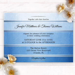 Invitation Tonton bleu argenté sur Mariage de ton