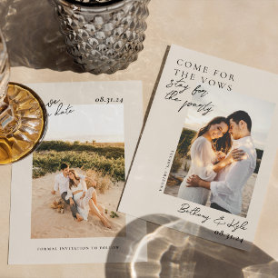 Invitation Tonton Neutre Witty Photo Enregistrer La Date Invi