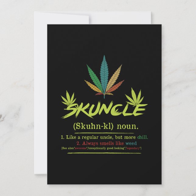 Invitation Tonton puant Définition Fumeur d'herbe Oncle Drôle (Devant)