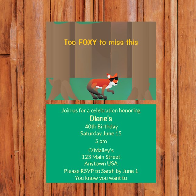 Invitation “Too Foxy for This” Soirée Sassy (Créateur téléchargé)
