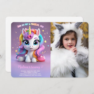 Invitation Top Rainbow Unicorn Anniversaire
