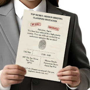 Invitation Top Secret Spy Mission Kids Party