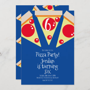 Invitation Topings de la partie de pizza géométrique Annivers