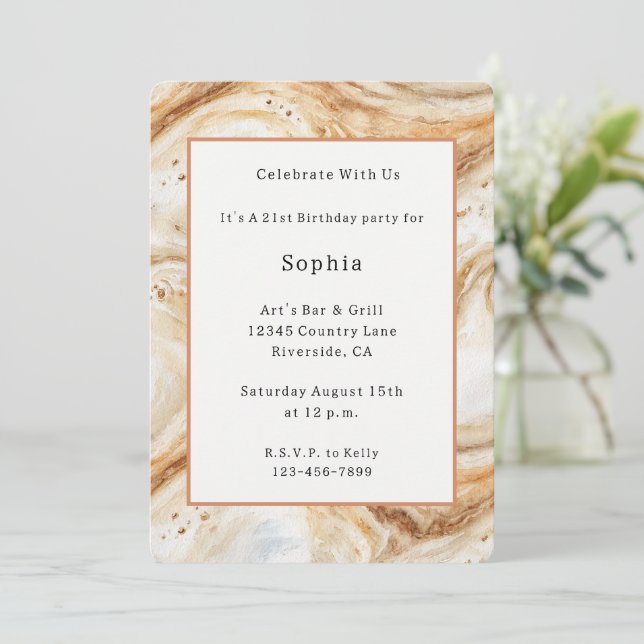 Invitation Torsades de Latte de Citrouille Anniversaire (Debout devant)