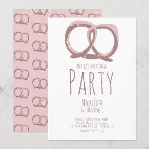 Invitation Torsion de bretzel salé Fête d'anniversaire